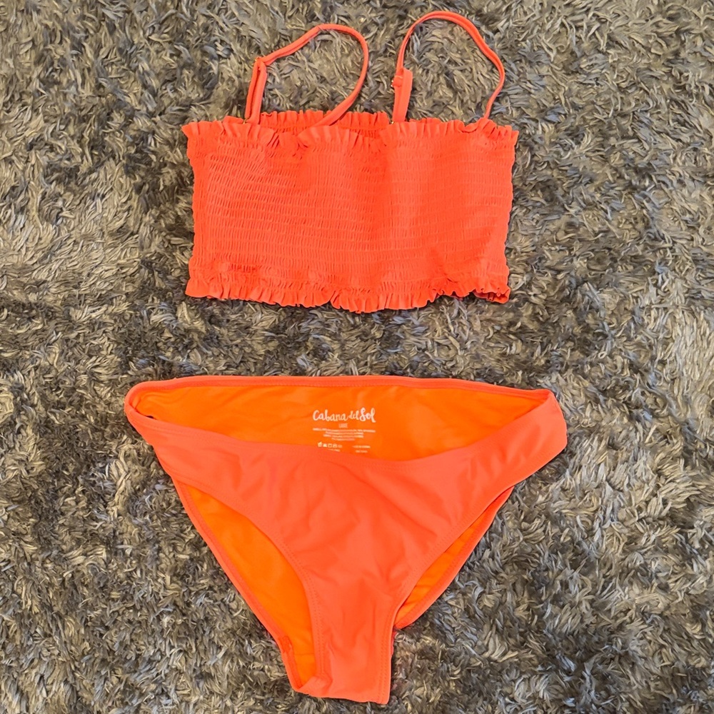 Cabana del Sol Bright Coral Bikini Set